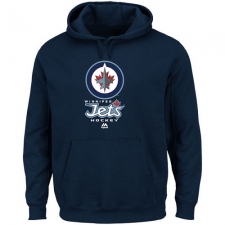 NHL Men's Winnipeg Jets Majestic Critical Victory VIII Fleece Hoodie - Navy