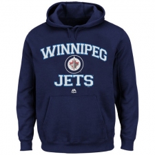 NHL Men's Winnipeg Jets Majestic Heart & Soul Hoodie - Navy Blue