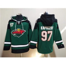 Men's Minnesota Wild #97 Kirill Kaprizov Green Ageless Must-Have Lace-Up Pullover Hockey Hoodie