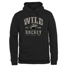 NHL Men's Minnesota Wild Black Camo Stack Pullover Hoodie