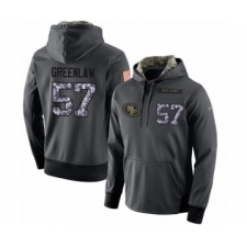 Football Men's San Francisco 49ers #57 Dre Greenlaw Stitched Black Anthracite Salute to Service Player Performance Hoodie