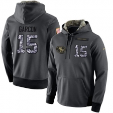 NFL Men's Nike San Francisco 49ers #15 Pierre Garcon Stitched Black Anthracite Salute to Service Player Performance Hoodie