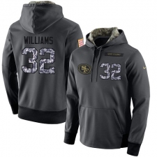 NFL Men's Nike San Francisco 49ers #32 Joe Williams Stitched Black Anthracite Salute to Service Player Performance Hoodie