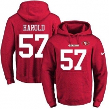 NFL Men's Nike San Francisco 49ers #57 Eli Harold Red Name & Number Pullover Hoodie