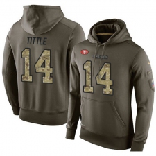 NFL Nike San Francisco 49ers #14 Y.A. Tittle Green Salute To Service Men's Pullover Hoodie