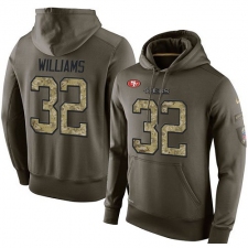 NFL Nike San Francisco 49ers #32 Joe Williams Green Salute To Service Men's Pullover Hoodie