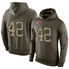 NFL Nike San Francisco 49ers #42 Ronnie Lott Green Salute To Service Men's Pullover Hoodie