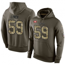 NFL Nike San Francisco 49ers #59 Aaron Lynch Green Salute To Service Men's Pullover Hoodie