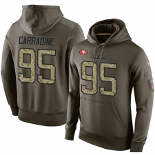 NFL Nike San Francisco 49ers #95 Tank Carradine Green Salute To Service Men's Pullover Hoodie