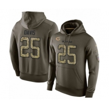 Football Men's Chicago Bears #25 Mike Davis Green Salute To Service Men's Pullover Hoodie