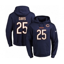 Football Men's Chicago Bears #25 Mike Davis Navy Blue Name & Number Pullover Hoodie