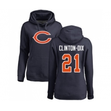 Football Women's Chicago Bears #21 Ha Clinton-Dix Navy Blue Name & Number Logo Pullover Hoodie