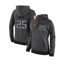Football Women's Chicago Bears #25 Mike Davis Stitched Black Anthracite Salute to Service Player Performance Hoodie