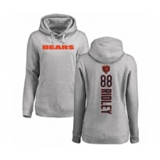 Football Women's Chicago Bears #88 Riley Ridley Ash Backer Pullover Hoodie