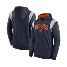 Mens Chicago Bears Navy Sideline Stack Performance Pullover Hoodie
