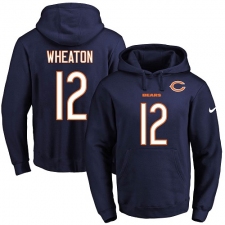 NFL Men's Nike Chicago Bears #12 Markus Wheaton Navy Blue Name & Number Pullover Hoodie