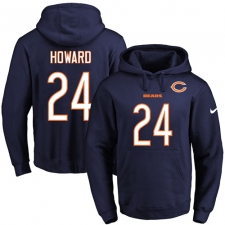 NFL Men's Nike Chicago Bears #24 Jordan Howard Navy Blue Name & Number Pullover Hoodie