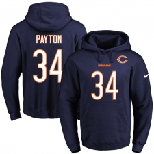 NFL Men's Nike Chicago Bears #34 Walter Payton Navy Blue Name & Number Pullover Hoodie