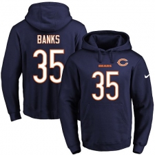 NFL Men's Nike Chicago Bears #35 Johnthan Banks Navy Blue Name & Number Pullover Hoodie