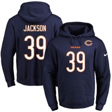 NFL Men's Nike Chicago Bears #39 Eddie Jackson Navy Blue Name & Number Pullover Hoodie