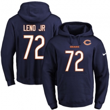 NFL Men's Nike Chicago Bears #72 Charles Leno Navy Blue Name & Number Pullover Hoodie