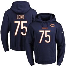 NFL Men's Nike Chicago Bears #75 Kyle Long Navy Blue Name & Number Pullover Hoodie