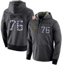 NFL Men's Nike Chicago Bears #76 Tom Compton Stitched Black Anthracite Salute to Service Player Performance Hoodie