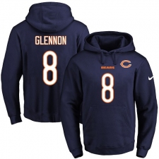 NFL Men's Nike Chicago Bears #8 Mike Glennon Navy Blue Name & Number Pullover Hoodie
