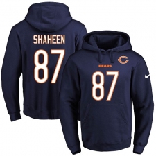 NFL Men's Nike Chicago Bears #87 Adam Shaheen Navy Blue Name & Number Pullover Hoodie