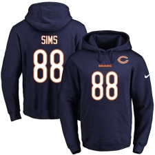 NFL Men's Nike Chicago Bears #88 Dion Sims Navy Blue Name & Number Pullover Hoodie