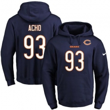 NFL Men's Nike Chicago Bears #93 Sam Acho Navy Blue Name & Number Pullover Hoodie