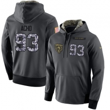 NFL Men's Nike Chicago Bears #93 Sam Acho Stitched Black Anthracite Salute to Service Player Performance Hoodie