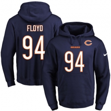 NFL Men's Nike Chicago Bears #94 Leonard Floyd Navy Blue Name & Number Pullover Hoodie