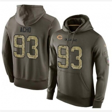 NFL Nike Chicago Bears #93 Sam Acho Green Salute To Service Men's Pullover Hoodie