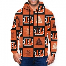Bengals Team Ugly Christmas Men's Zip Hooded Sweatshirt