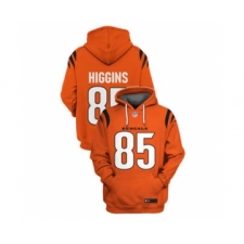 Men's Cincinnati Bengals #85 Tee Higgins 2021 Orange Pullover Football Hoodie
