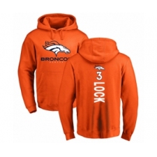 Football Denver Broncos #3 Drew Lock Orange Backer Pullover Hoodie