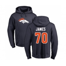 Football Denver Broncos #70 Ja'Wuan James Navy Blue Name & Number Logo Pullover Hoodie