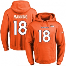 NFL Men's Nike Denver Broncos #18 Peyton Manning Orange Name & Number Pullover Hoodie