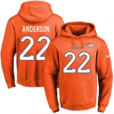 NFL Men's Nike Denver Broncos #22 C.J. Anderson Orange Name & Number Pullover Hoodie