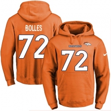 NFL Men's Nike Denver Broncos #72 Garett Bolles Orange Name & Number Pullover Hoodie