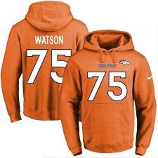 NFL Men's Nike Denver Broncos #75 Menelik Watson Orange Name & Number Pullover Hoodie