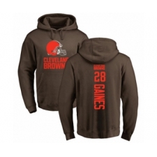 Football Cleveland Browns #28 Phillip Gaines Brown Backer Pullover Hoodie
