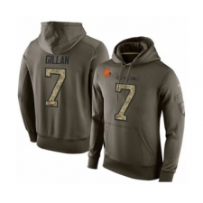 Football Men's Cleveland Browns #7 Jamie Gillan Green Salute To Service Pullover Hoodie