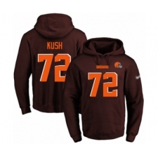 Football Men's Cleveland Browns #72 Eric Kush Brown Name & Number Pullover Hoodie