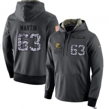 NFL Men's Nike Cleveland Browns #63 Marcus Martin Stitched Black Anthracite Salute to Service Player Performance Hoodie