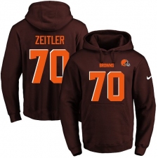 NFL Men's Nike Cleveland Browns #70 Kevin Zeitler Brown Name & Number Pullover Hoodie
