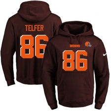 NFL Men's Nike Cleveland Browns #86 Randall Telfer Brown Name & Number Pullover Hoodie