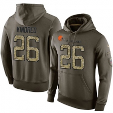 NFL Nike Cleveland Browns #26 Derrick Kindred Green Salute To Service Men's Pullover Hoodie