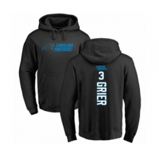 Football Carolina Panthers #3 Will Grier Black Backer Pullover Hoodie